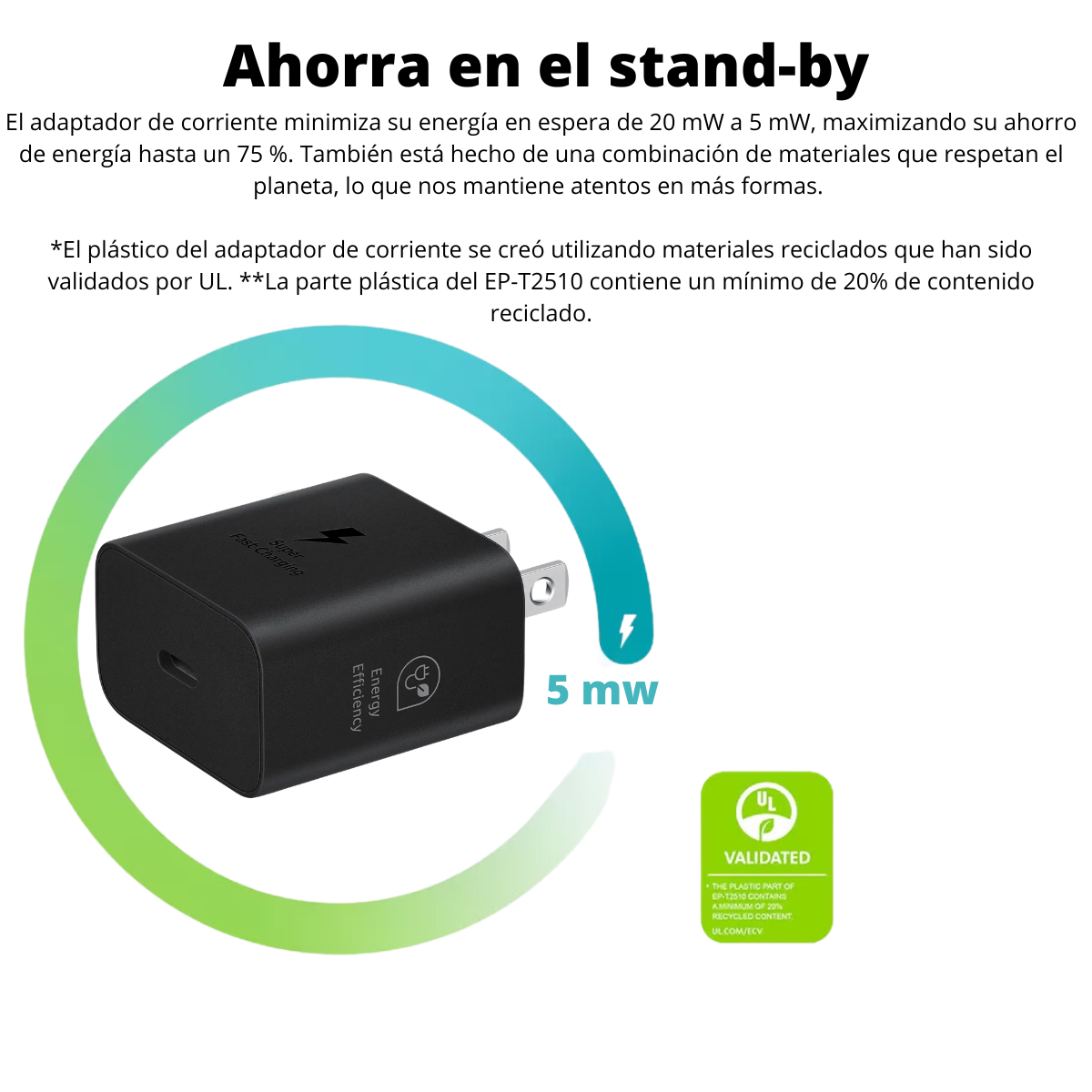 Cargador Samsung 25W Súper Rápido Compacto Original