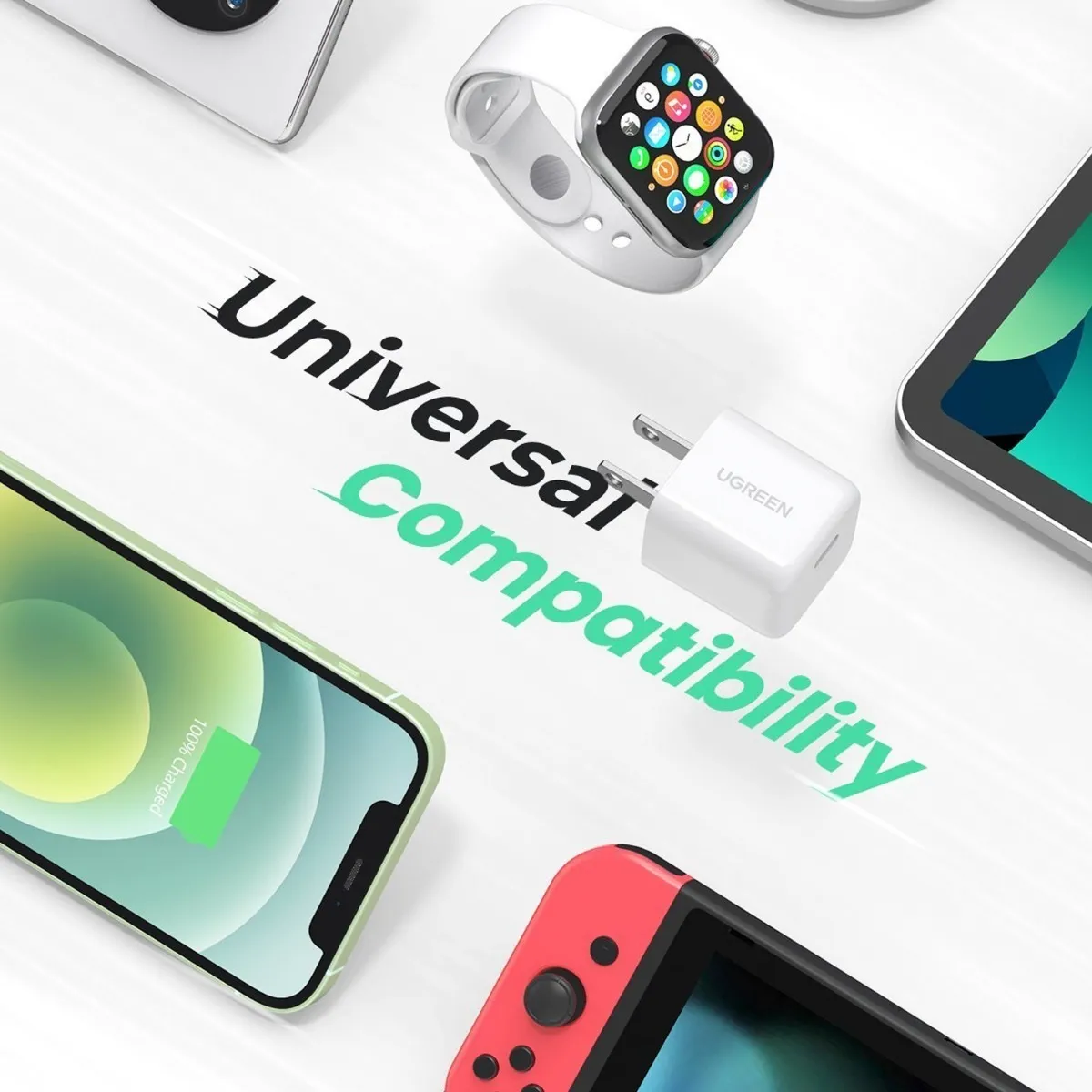 Mini Cargador UGREEN 20W Fast USB-C PD – Blanco