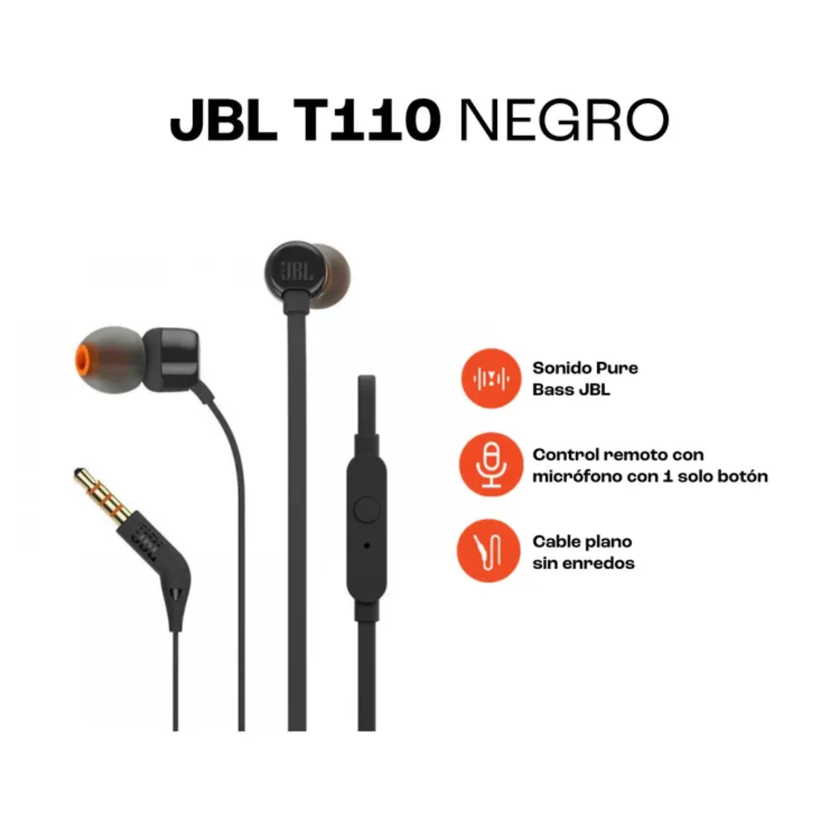 Audifonos JBL Sonido Pure Bass en formato compacto