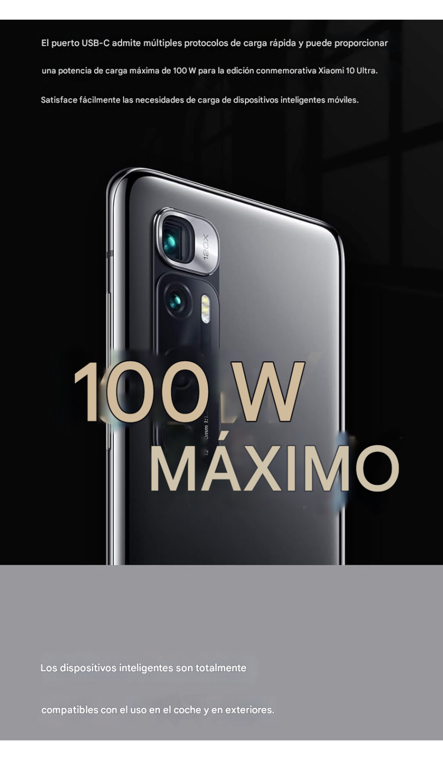 Cargador de Auto Xiaomi Mi 100W – Doble Puerto USB-C + USB-A