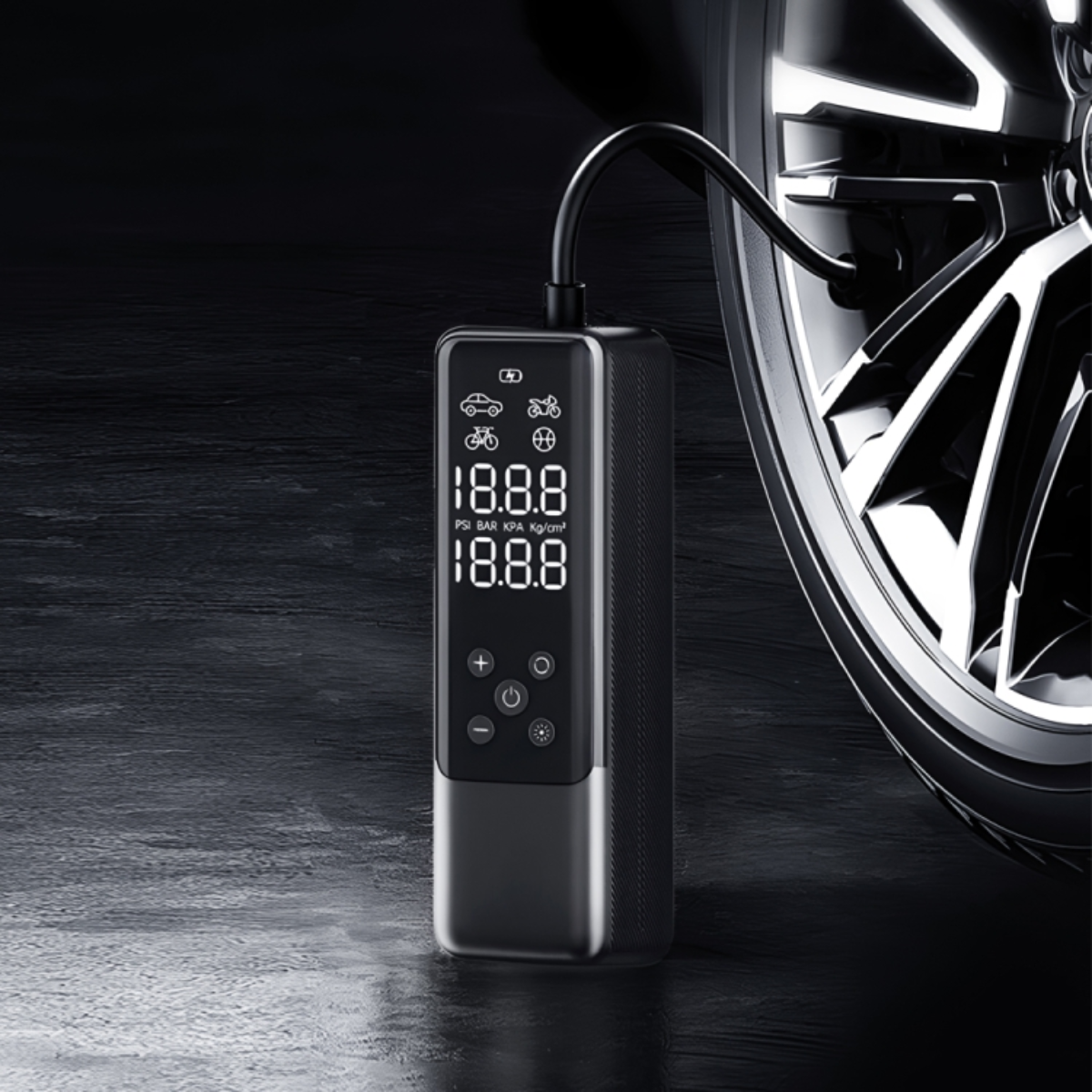 Compresor de Aire Portátil WIWU AI001 | Inflador Eléctrico Recargable – Negro