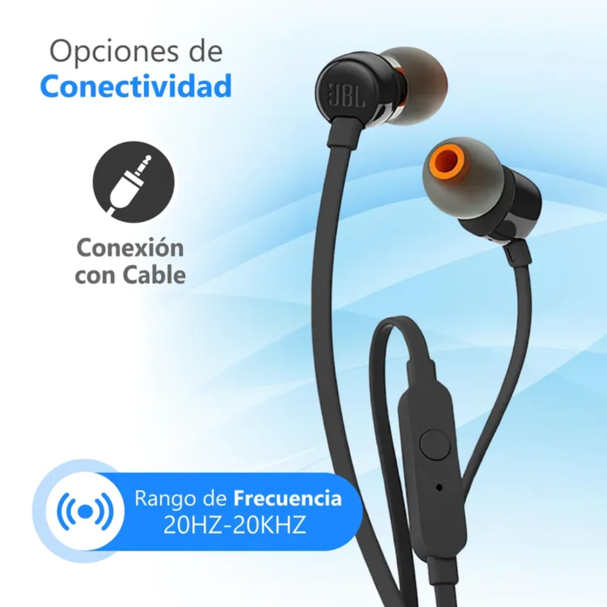 Audifonos JBL Sonido Pure Bass en formato compacto