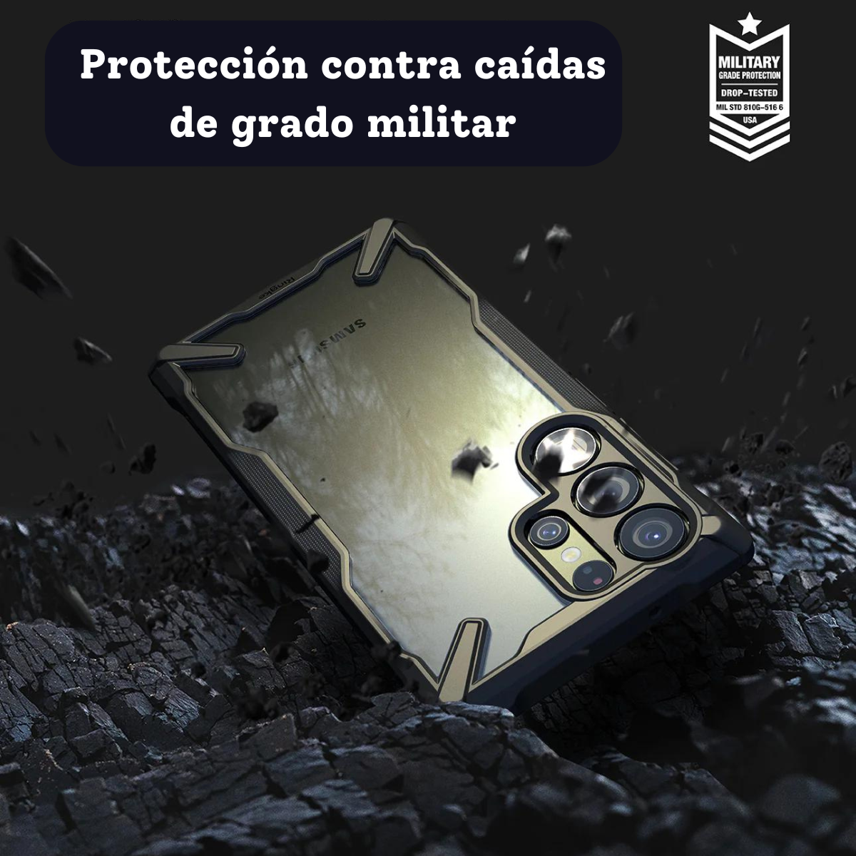 Estuche Ringke Fusion X Galaxy S23 Ultra | Transparente + Protección Militar