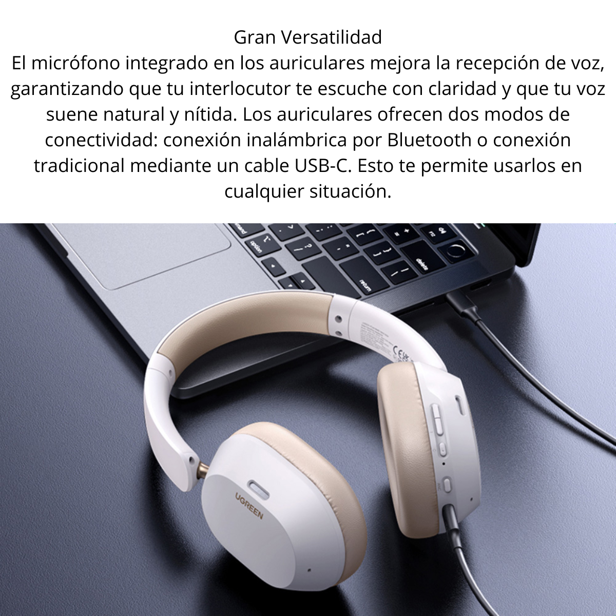 Diadema Bluetooth UGREEN HiTune Max5C | Cancelación Activa de Ruido