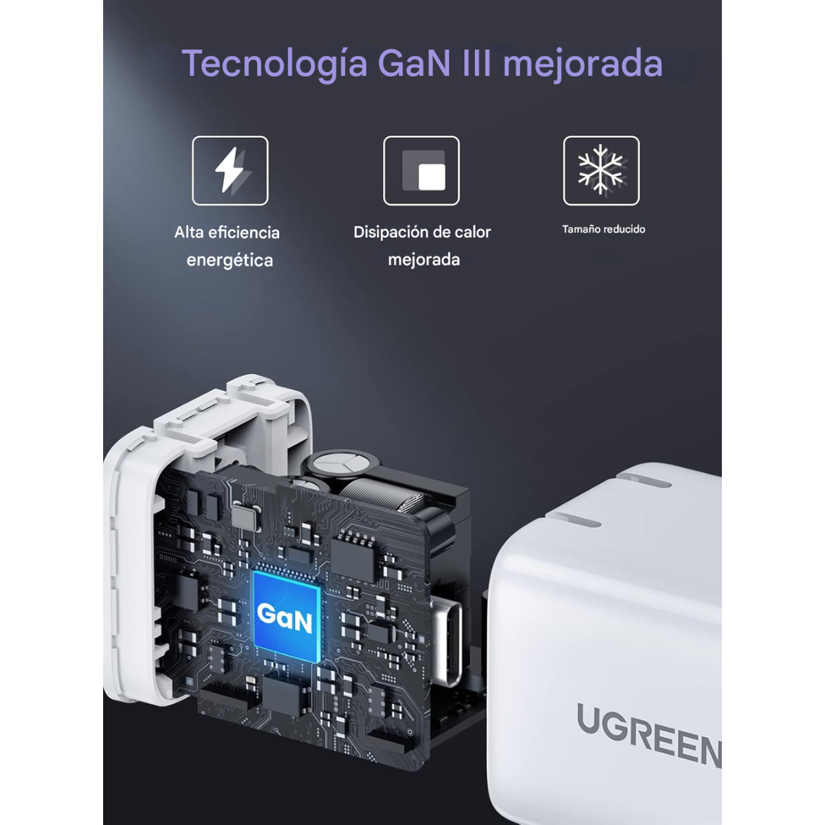 Mini Cargador UGREEN 20W Fast USB-C PD – Blanco