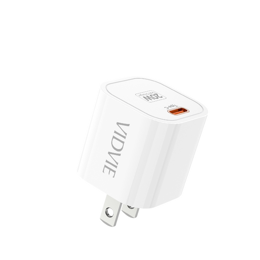 Cargador VIDVIE 20W GaN con cable Lightning – Modelo PLM353