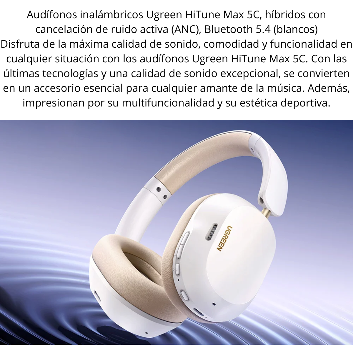 Diadema Bluetooth UGREEN HiTune Max5C | Cancelación Activa de Ruido