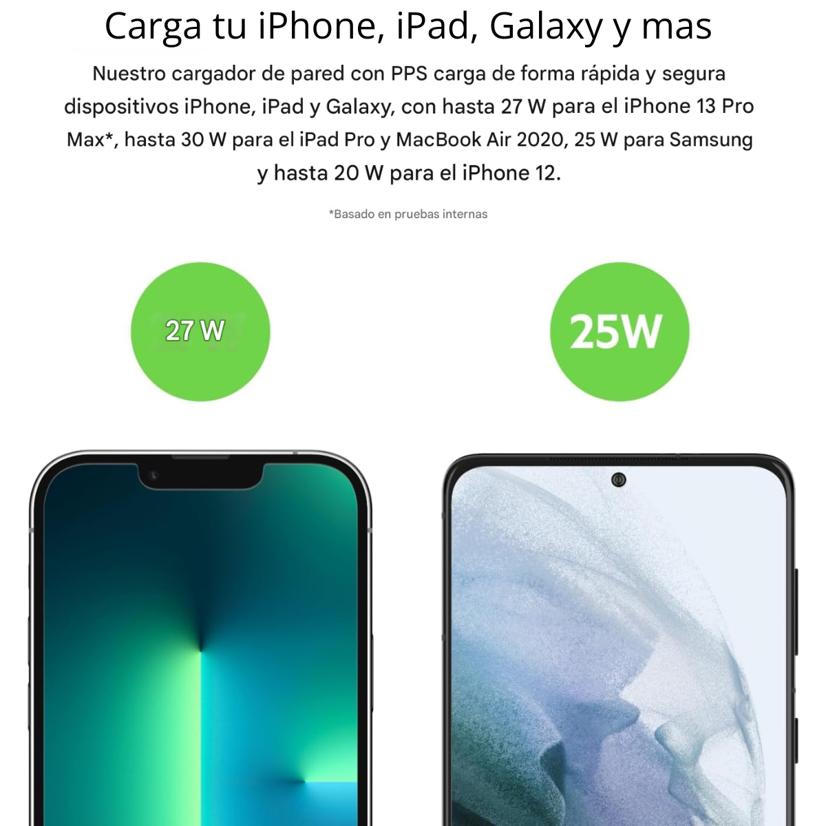 Cargador Belkin 30W USB-C a Lightning – MFi Original | Blanco