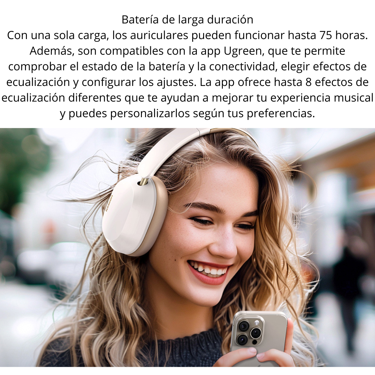 Diadema Bluetooth UGREEN HiTune Max5C | Cancelación Activa de Ruido