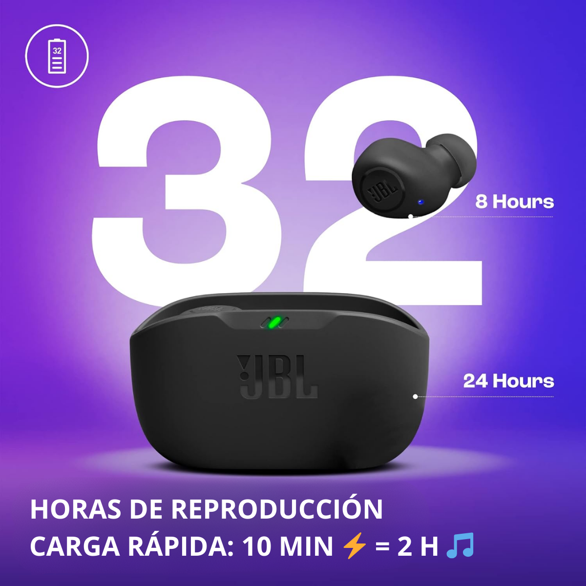 Audífonos JBL Wave Buds 2 Bluetooth Negro