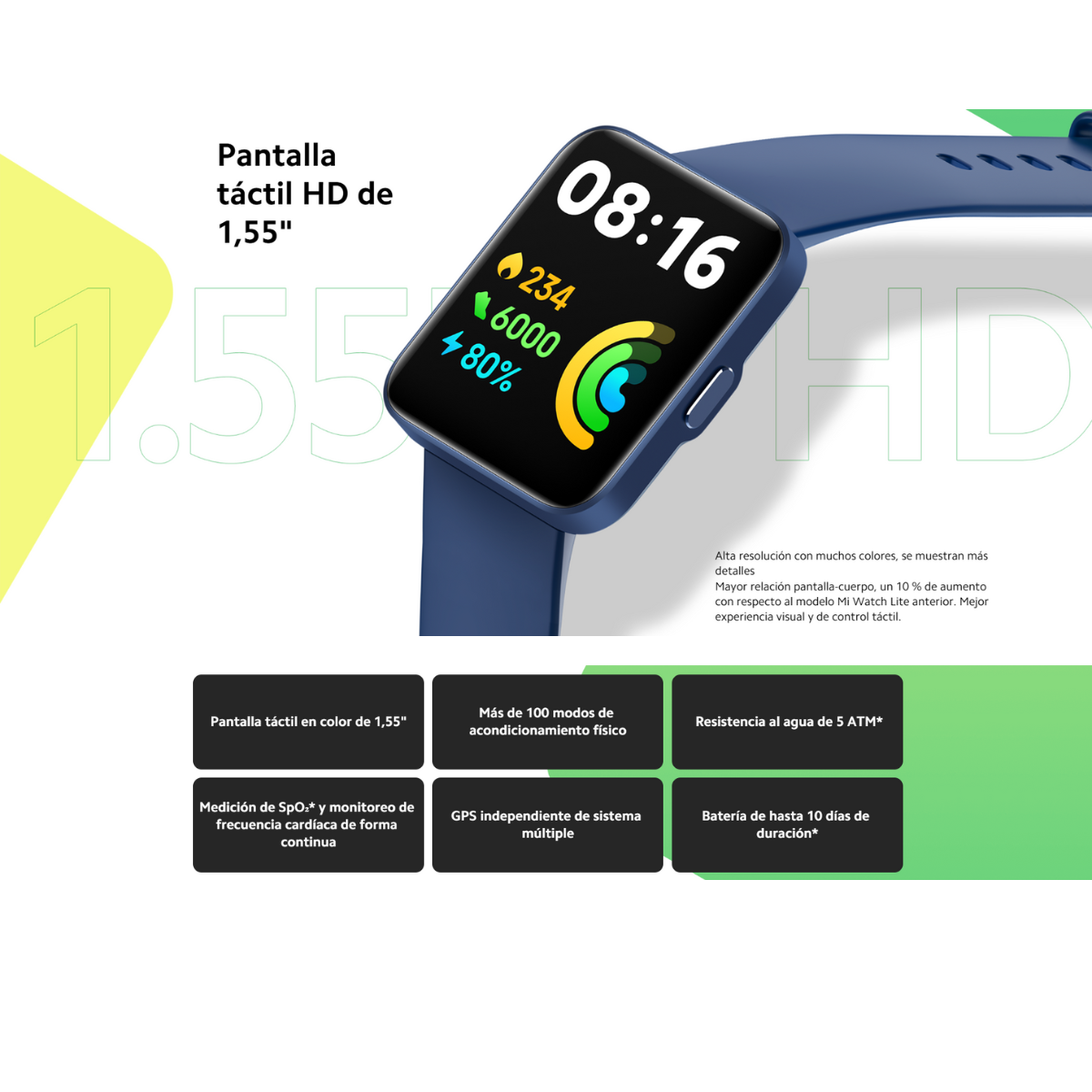 Xiaomi Redmi Watch 2 Lite Azul – Tu compañero inteligente para un estilo de vida activo