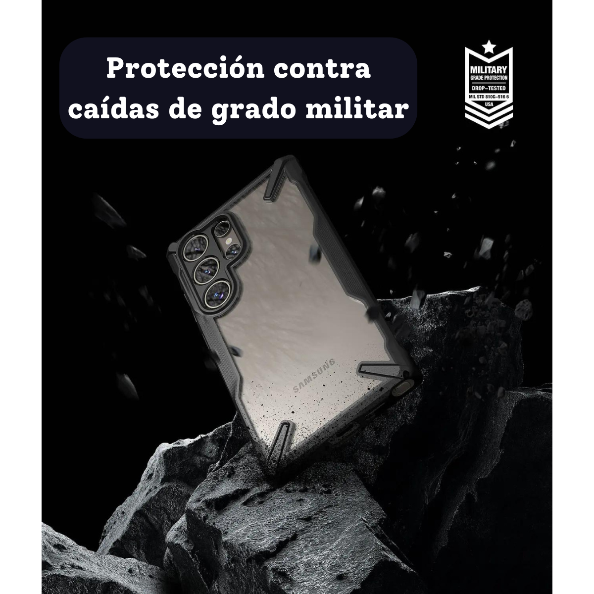 Estuche Ringke Fusion X Galaxy S24 Ultra | Transparente + Protección Militar