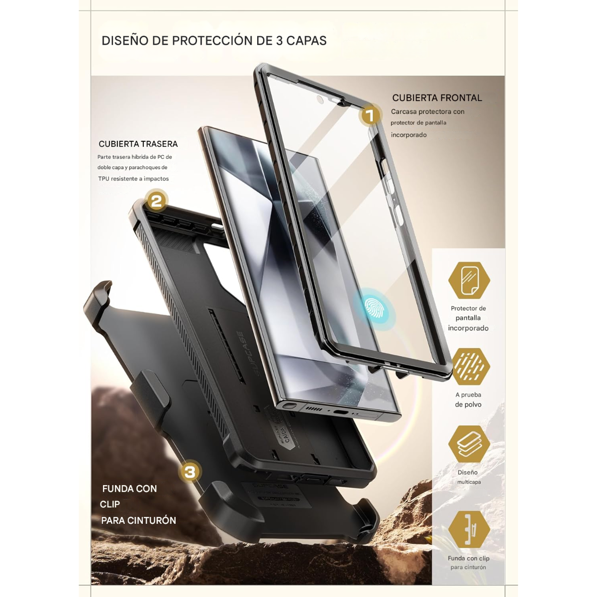 Estuche SUPCASE UB Pro Galaxy S25 Ultra | Protector Pantalla + Soporte