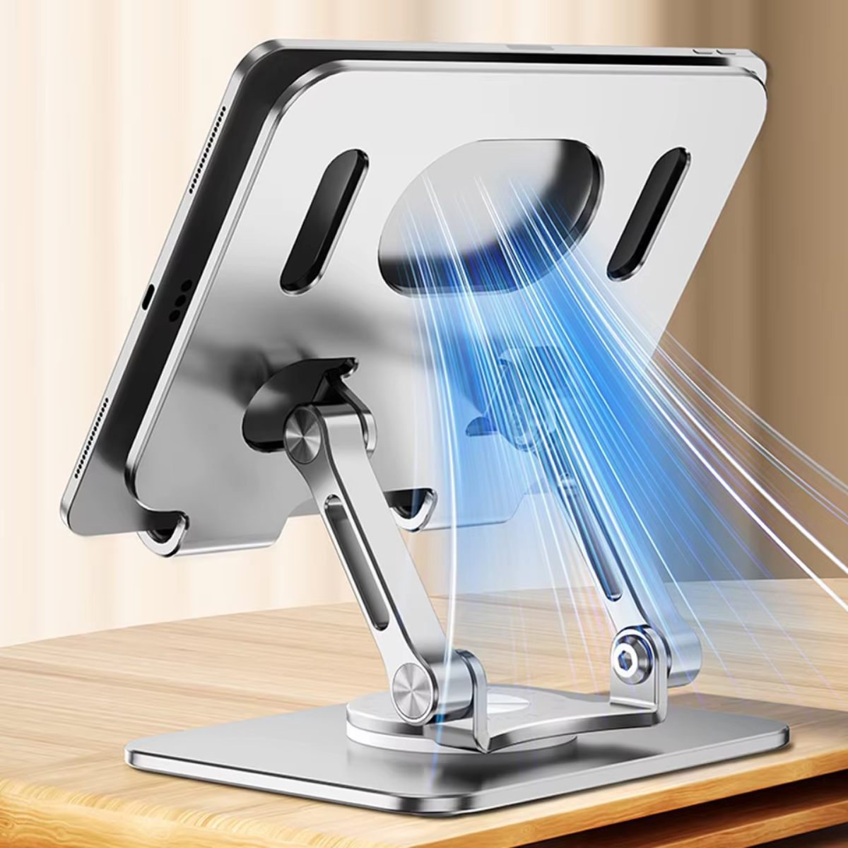 Soporte YYLM Metálico para Tablet y Portátil – Giratorio 360°, Antideslizante y Ergonómico