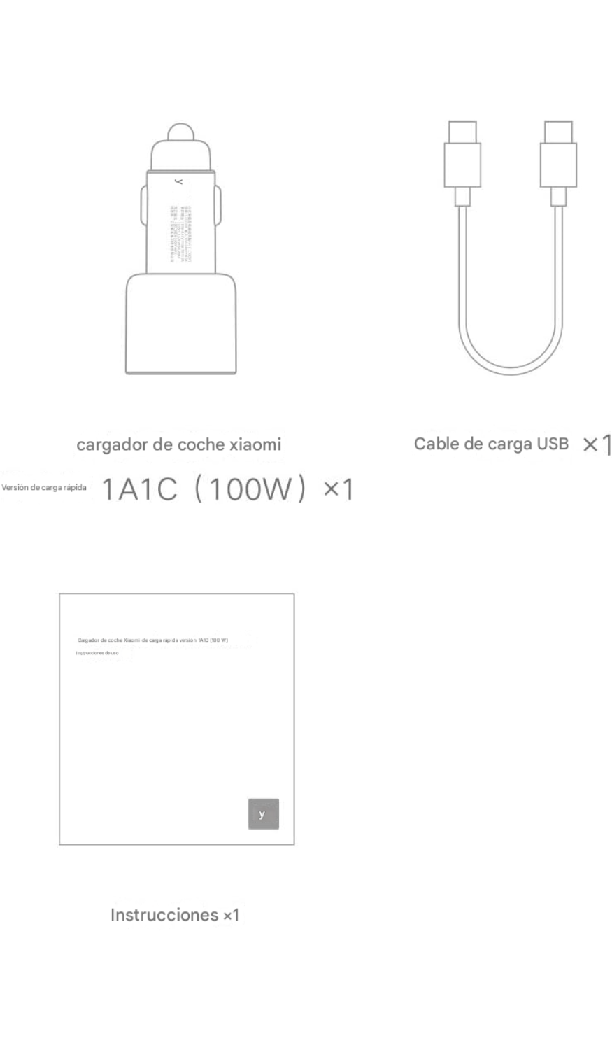 Cargador de Auto Xiaomi Mi 100W – Doble Puerto USB-C + USB-A